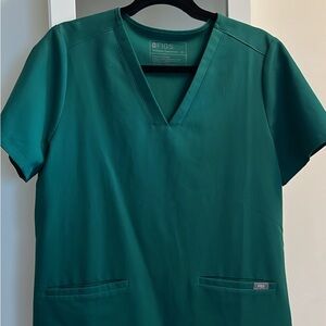 Figs W Hunter Green Casma Scrub Top M